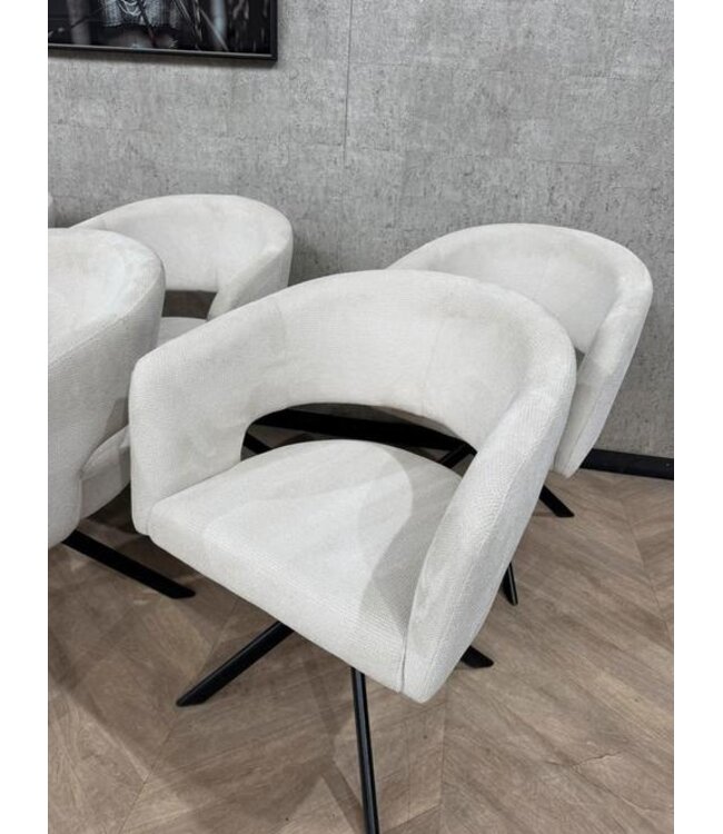 Setje van 6 eetkamerstoelen crème Moods Tokyo *showroom