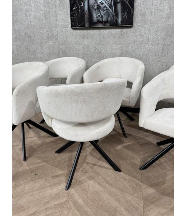 Setje van 6 eetkamerstoelen crème Moods Tokyo *showroom