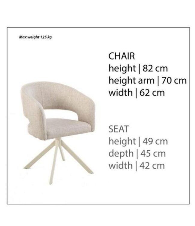 Setje van 6 eetkamerstoelen crème Moods Tokyo *showroom