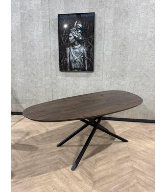 Organische Leaf eiken eettafel donkerbruin 210x100 *nieuw