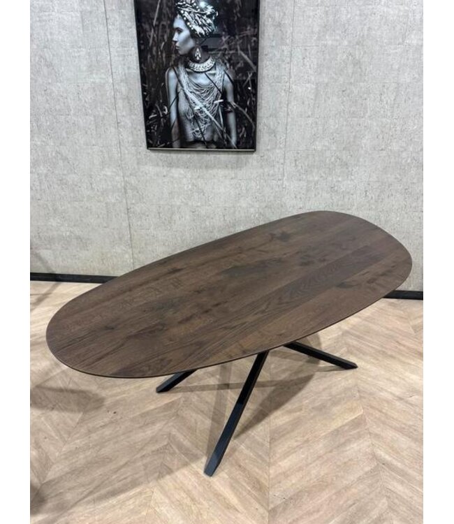 Organische Leaf eiken eettafel donkerbruin 210x100 *nieuw
