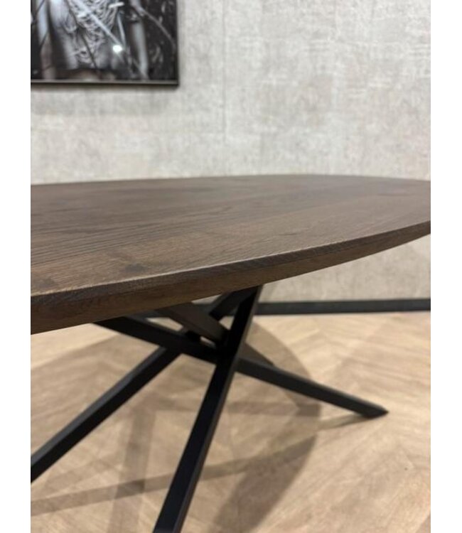 Organische Leaf eiken eettafel donkerbruin 210x100 *nieuw