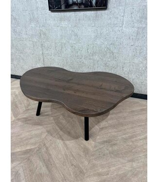 Grote organische eiken salontafel donker bruin 140x90 *nieuw