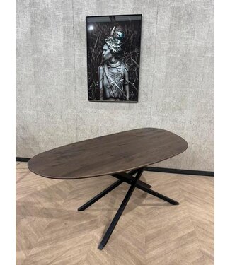 Eiken eettafel organisch Leaf donkerbruin 200x100 *nieuw