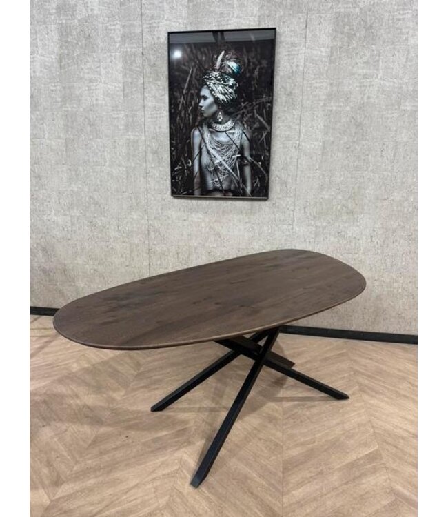 Eiken eettafel organisch Leaf donkerbruin 200x100 *nieuw