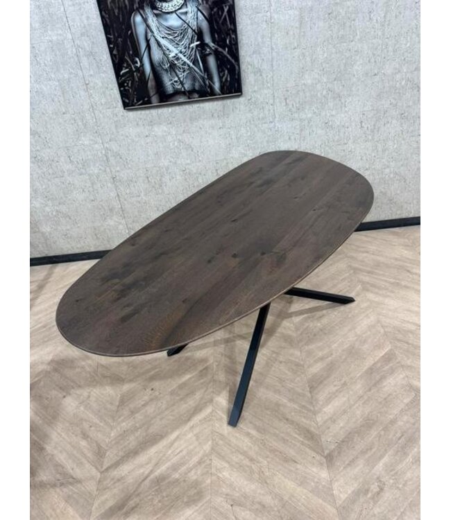 Eiken eettafel organisch Leaf donkerbruin 200x100 *nieuw