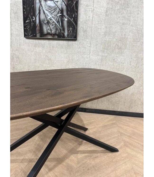 Eiken eettafel organisch Leaf donkerbruin 200x100 *nieuw