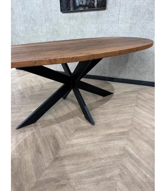 Eiken eettafel organisch Leaf donkerbruin 200x100 *nieuw