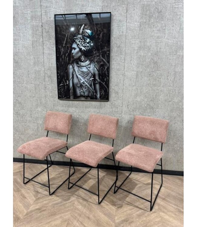 Setje van 3 barkrukken oudroze Jill *showroom