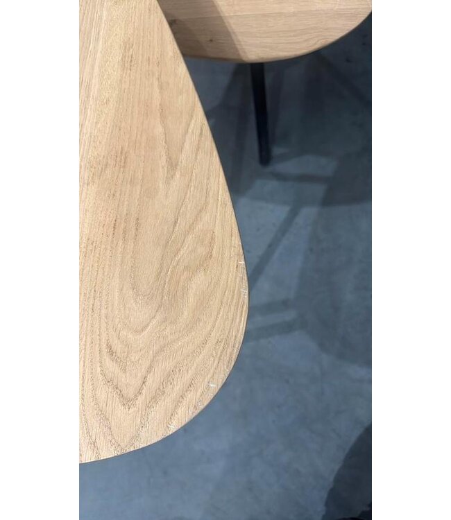 Trio setje Kiezel salontafeltjes eiken *showroom