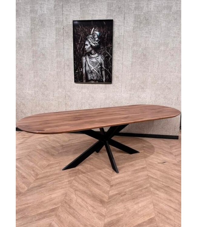 Eiken eettafel rond ovaal bruin September 260x100 *nieuw