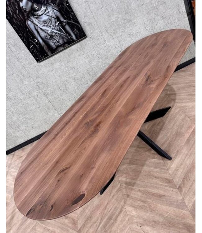 Eiken eettafel rond ovaal bruin September 260x100 *nieuw