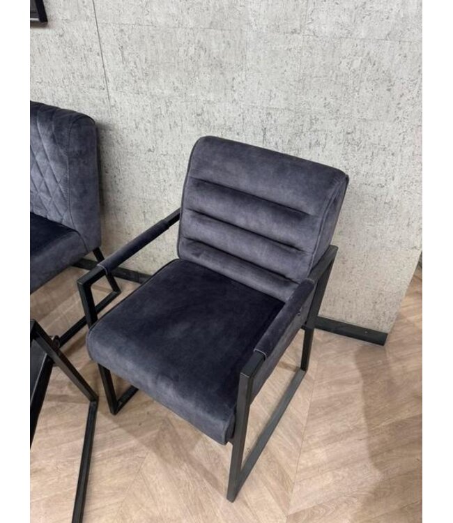 Set van 6 goedkope eetkamerstoelen zwart/bruin *showroom