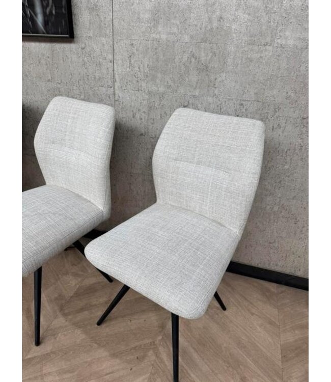 Setje van 4 eetkamerstoelen linnen/creme Fjord 1 *showroom