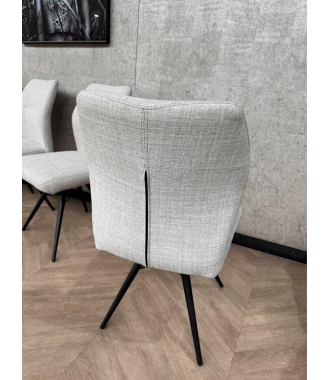 Setje van 4 eetkamerstoelen linnen/creme Fjord 1 *showroom