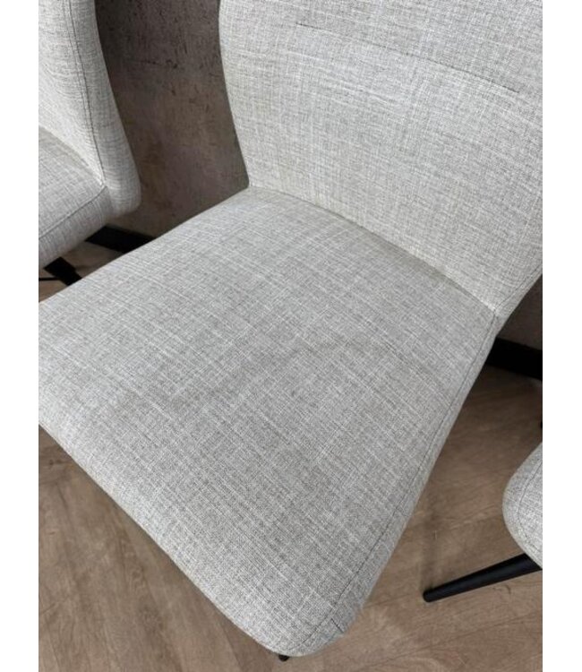 Setje van 4 eetkamerstoelen linnen/creme Fjord 1 *showroom