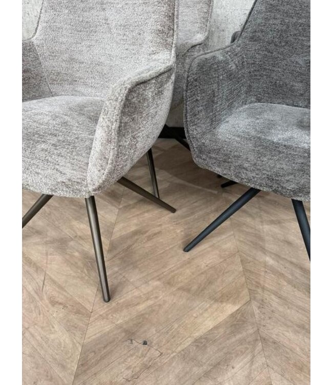 Setje van 4 eetkamerstoelen Fedde beige/antraciet *showroom