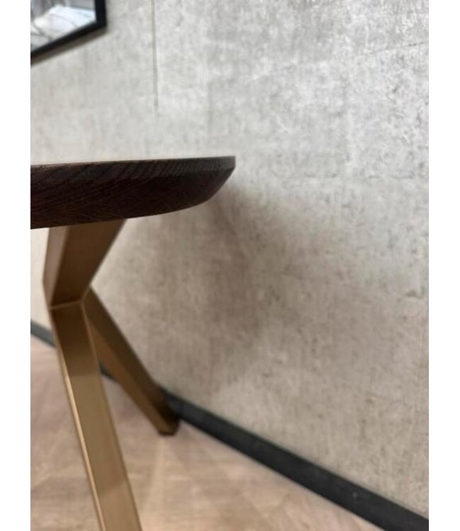 Eiken Deens ovaal donkerbruin goud frame 195x100cm *showroom