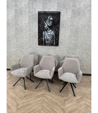 Setje van 6 beige eetkamerstoelen Amaro & Fondo *showroom