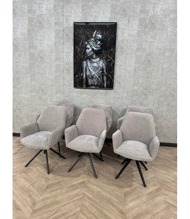 Setje van 6 beige eetkamerstoelen Amaro & Fondo *showroom