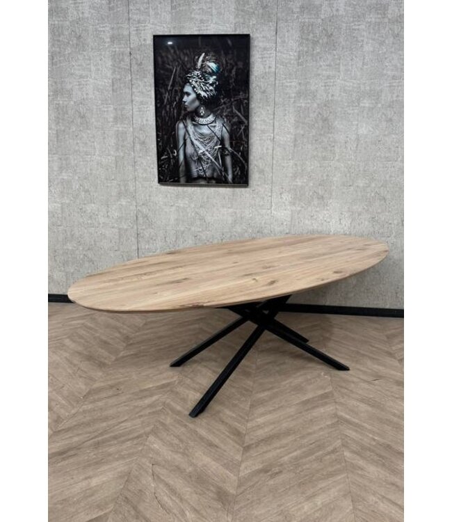 Massief eiken eettafel ovaal 240x117cm *nieuw