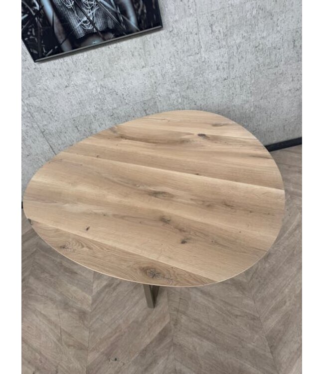 Kleine Eiken organische vorm eettafel Pebble *nieuw