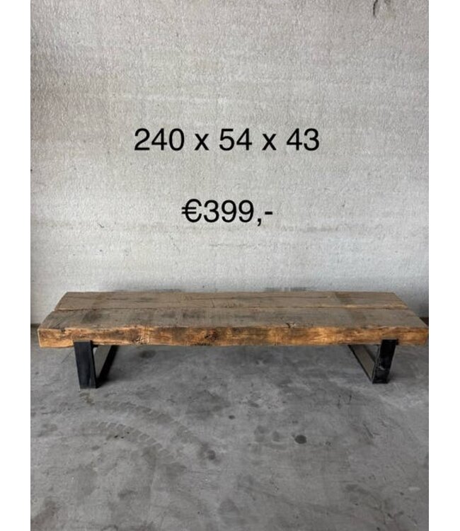 Oud eiken/ spoorbiels tv meubelen / bankjes *Diverse maten