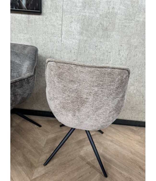 Set van 6 beige/antraciet eetkamerstoelen Fondo *showroom