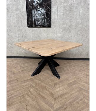 Eiken eettafel vierkant 125cm incl frame *nieuw