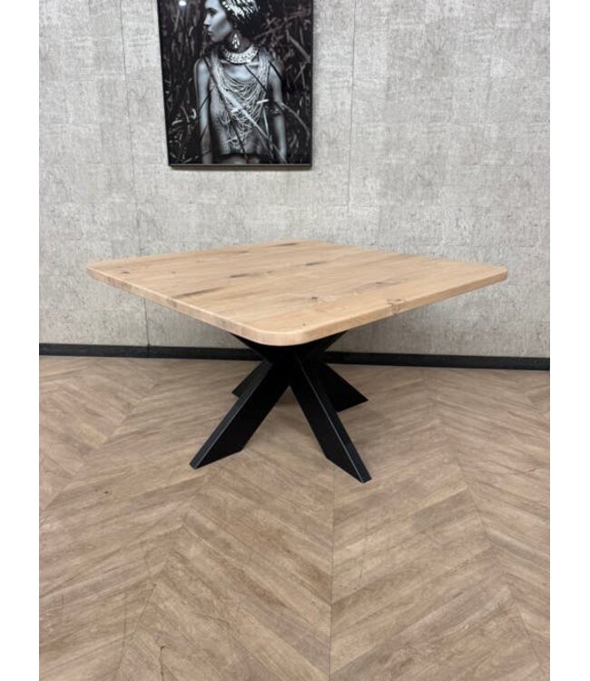 Eiken eettafel vierkant 125cm incl frame *nieuw