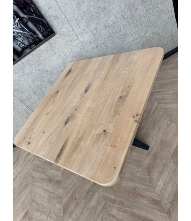 Eiken eettafel vierkant 125cm incl frame *nieuw