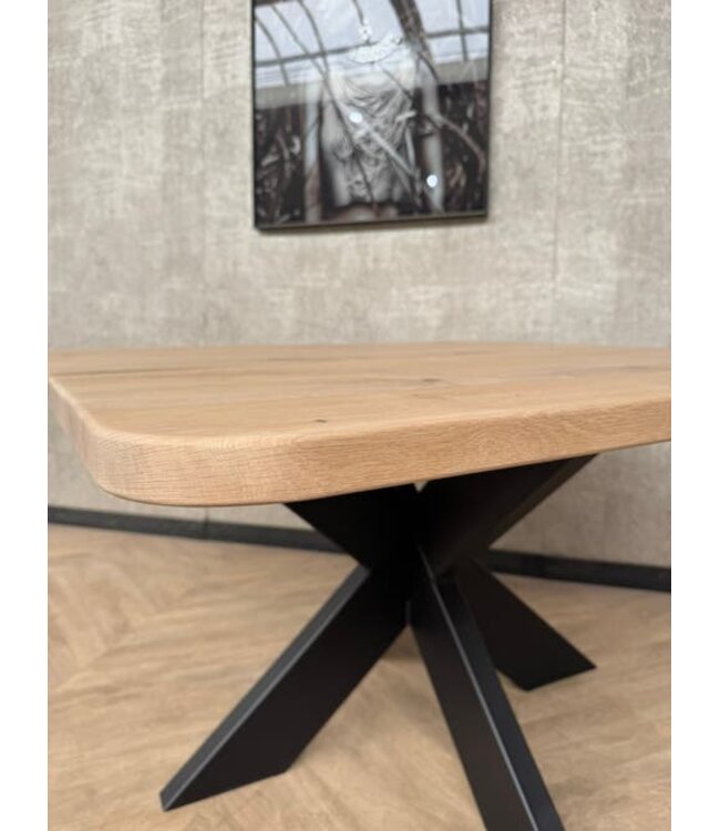 Eiken eettafel vierkant 125cm incl frame *nieuw