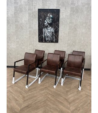 Set van 6 Sevilla eetkamerstoelen Dark Brown * nieuw