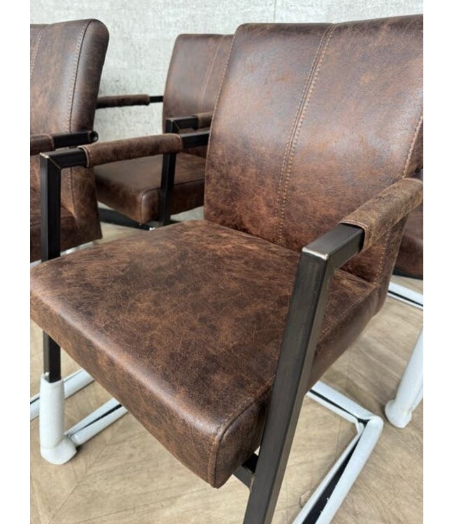 Set van 6 Sevilla eetkamerstoelen Dark Brown * nieuw