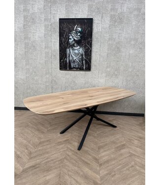 Massief eiken eettafel Deens ovaal 220x100cm *nieuw