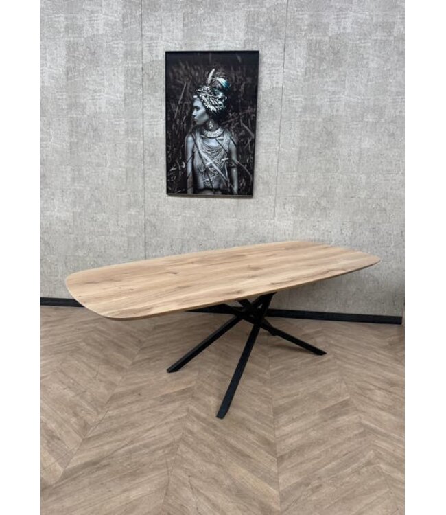 Massief eiken eettafel Deens ovaal 220x100cm *nieuw