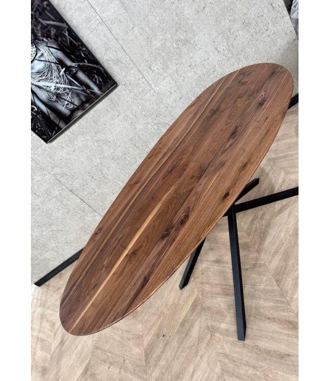 Organische vorm noten eettafel 200x100cm *nieuw