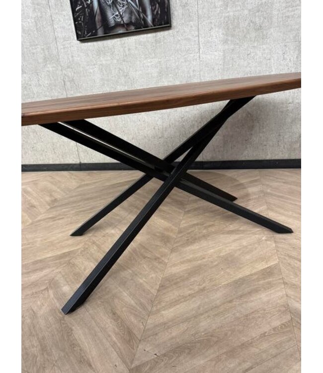 Organische vorm noten eettafel 200x100cm *nieuw