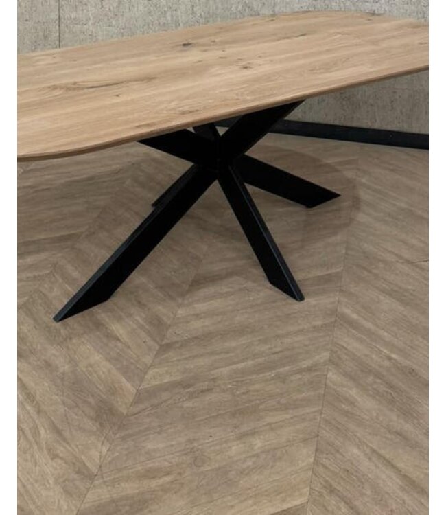 Organische vorm noten eettafel 200x100cm *nieuw