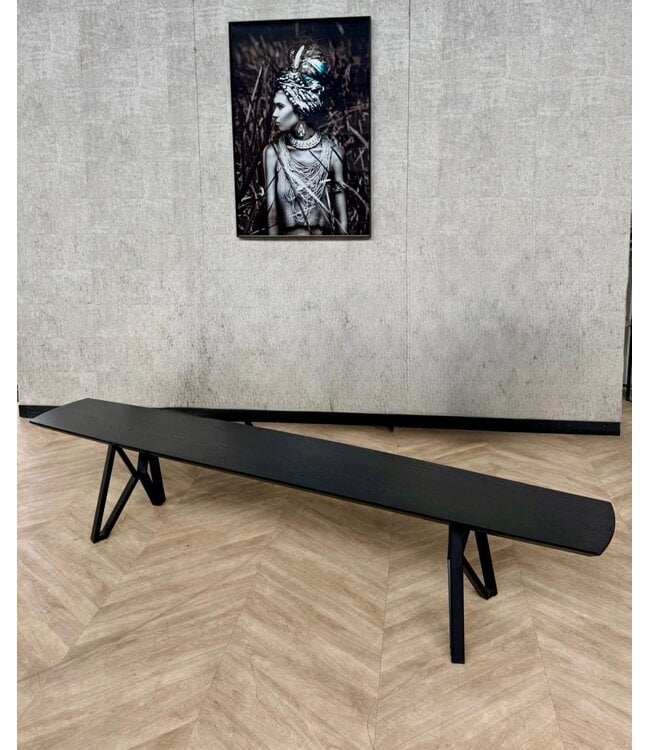 Eetkamerbank eiken zwart  *showroom