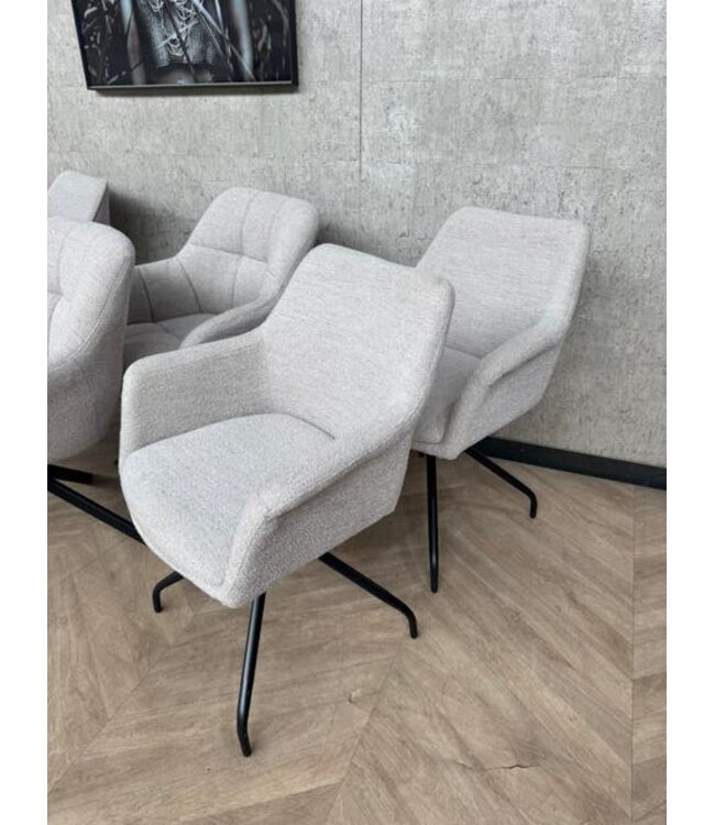 Set van 6 eetkamerstoelen Alba Ortana Stella créme *showroom