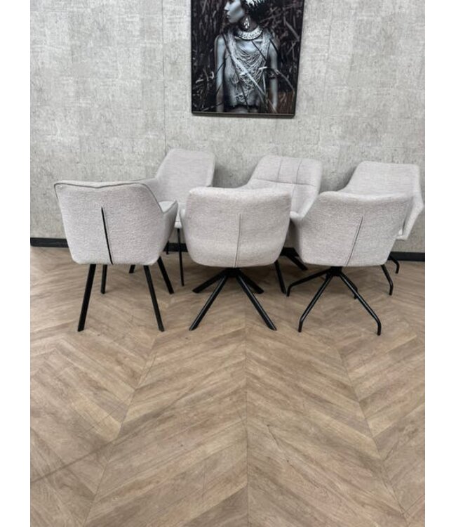 Set van 6 eetkamerstoelen Alba Ortana Stella créme *showroom