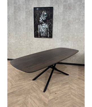 Eiken deens ovaal Deer Brown 240x100cm *nieuw
