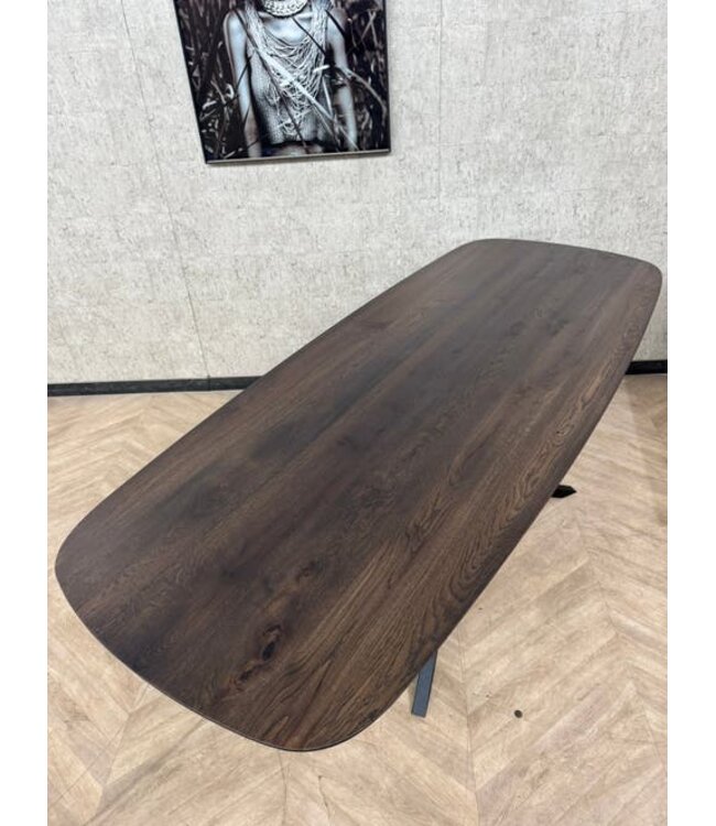 Eiken deens ovaal Deer Brown 240x100cm *nieuw