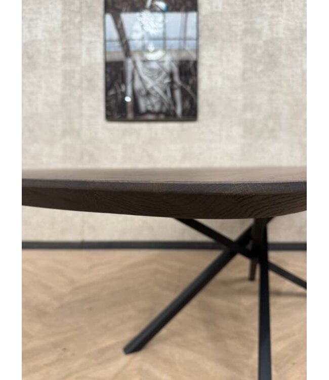 Eiken deens ovaal Deer Brown 240x100cm *nieuw