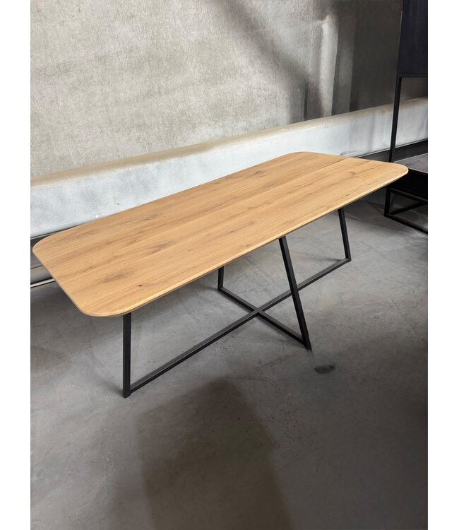 Eiken salontafel verjongde rand 140x66 *showroom