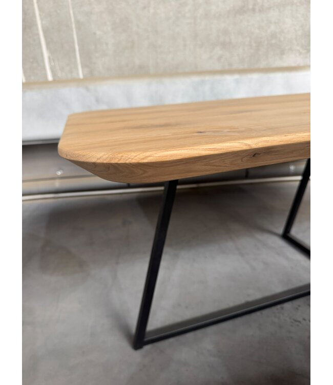 Eiken salontafel verjongde rand 140x66 *showroom