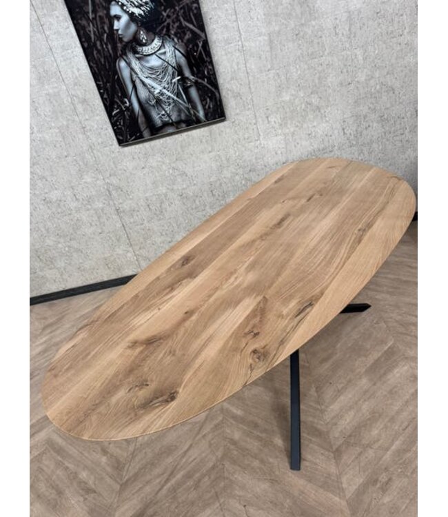 Eiken eettafel Leaf 230x110cm incl frame *sale