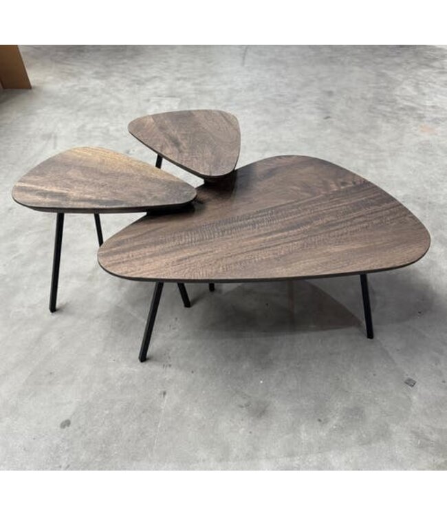 Trio setje kiezel mango salontafeltjes *nieuw op bestelling