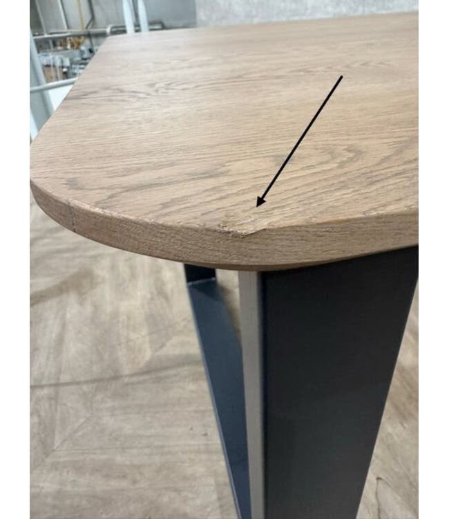 Eiken eettafel 220x100 antraciet frame *showroom